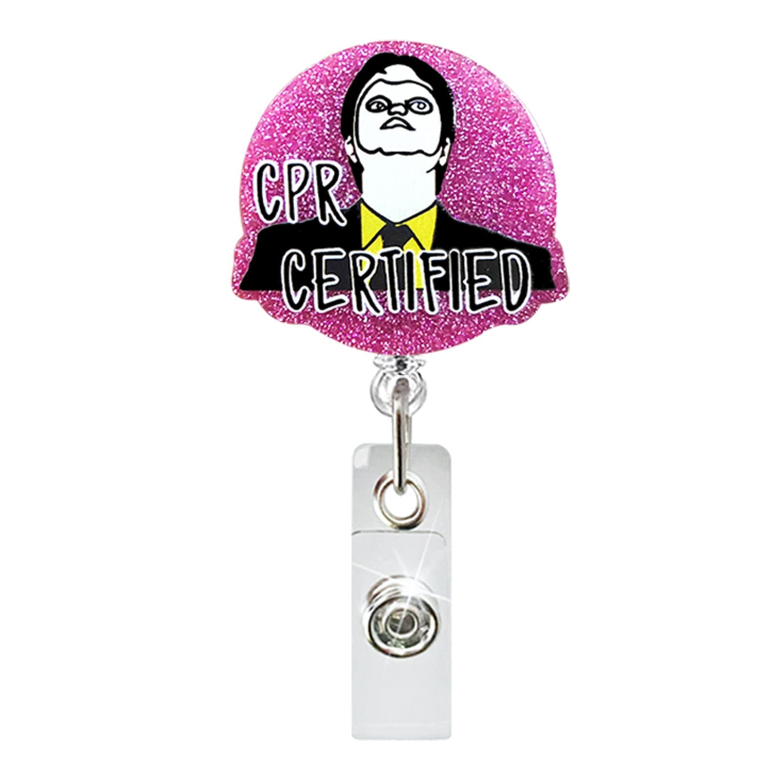 Wholesale Badge Reels Glitter Love Rainbow Medicine Bottle Badge Scroll ABS Retractable Keychain